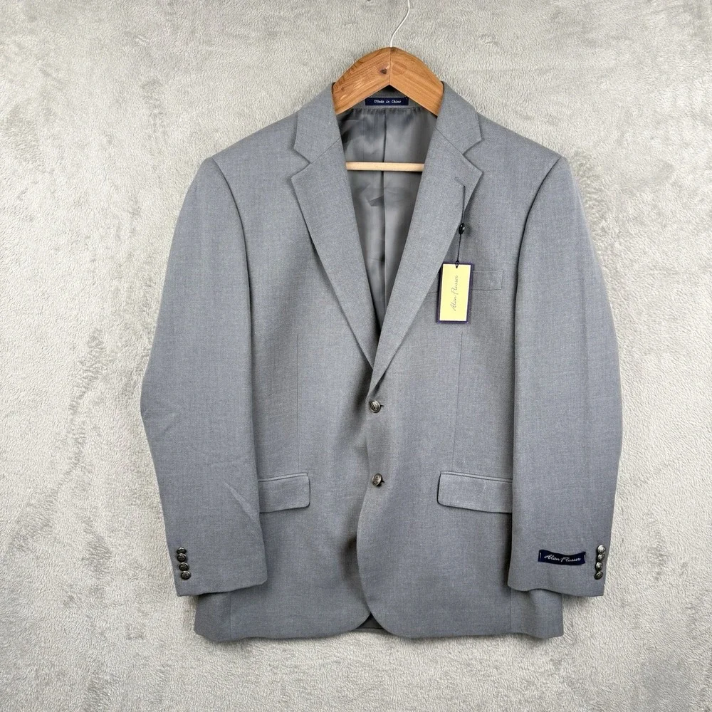 Alan Flusser Blazer Mens 44R Gray Suit Jacket‎ Business Formal Sport Coat NWT